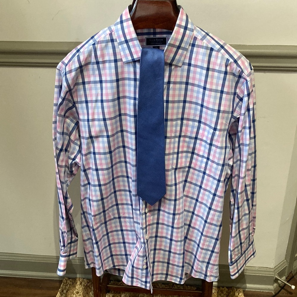 Club room men’s 17 34/35 shirt cotton Tie sold separately,bundle ‘em for 10% off